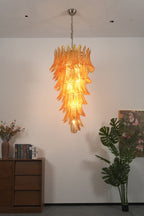 Aurelia Helix Amber Glass Cascade Chandelier
