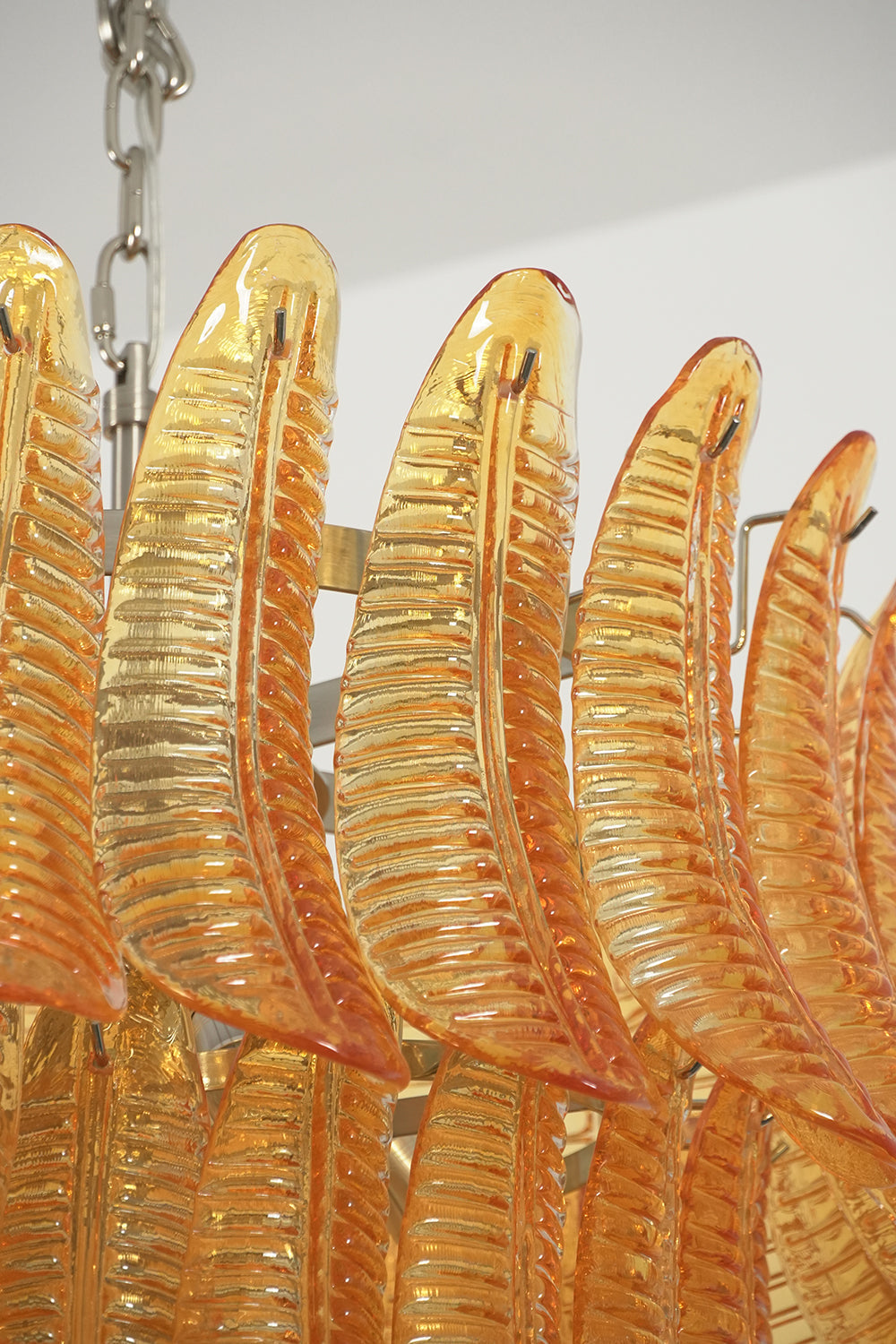 Aurelia Helix Amber Glass Cascade Chandelier