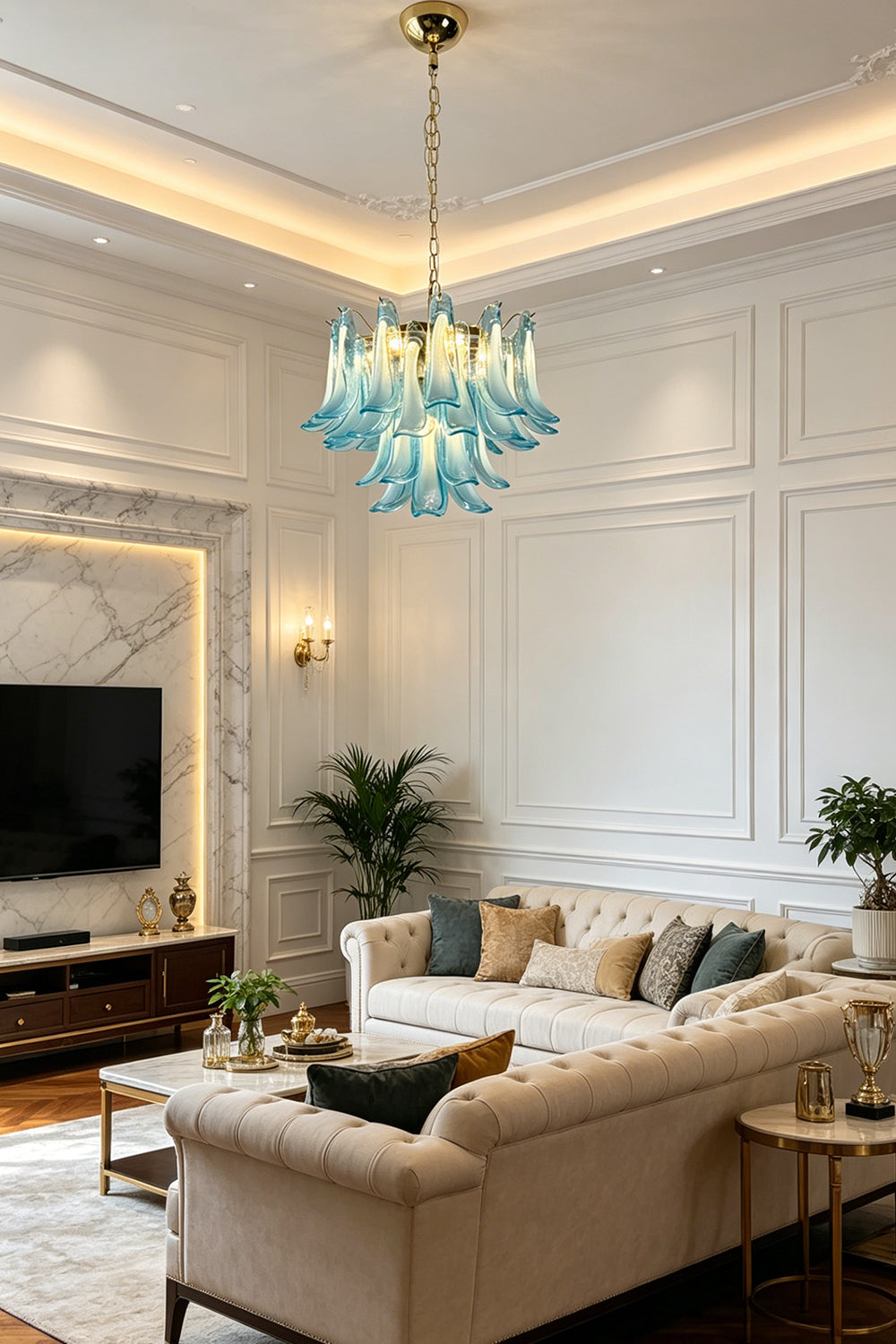 Azurea Petal Glass Chandelier
