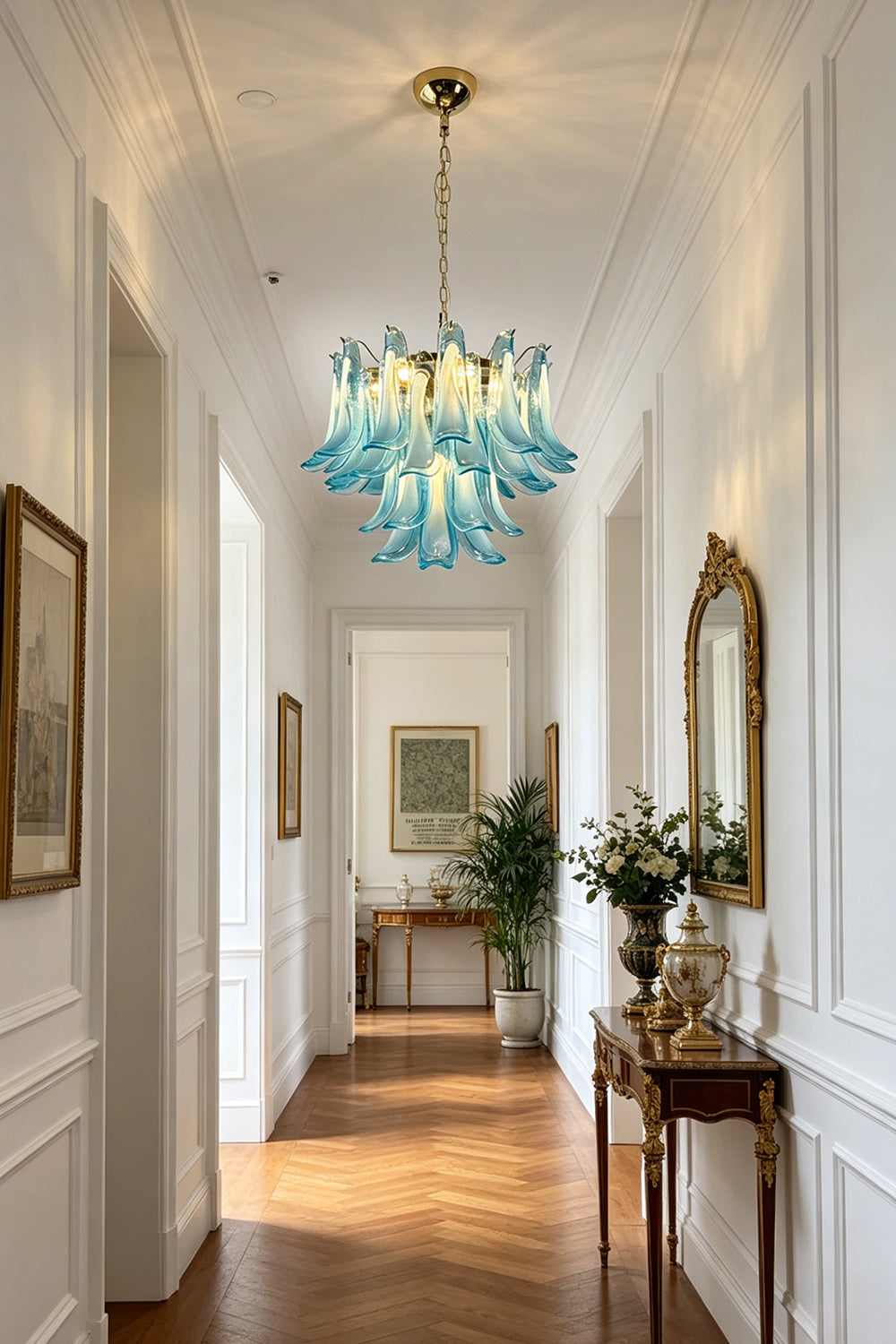 Azurea Petal Glass Chandelier