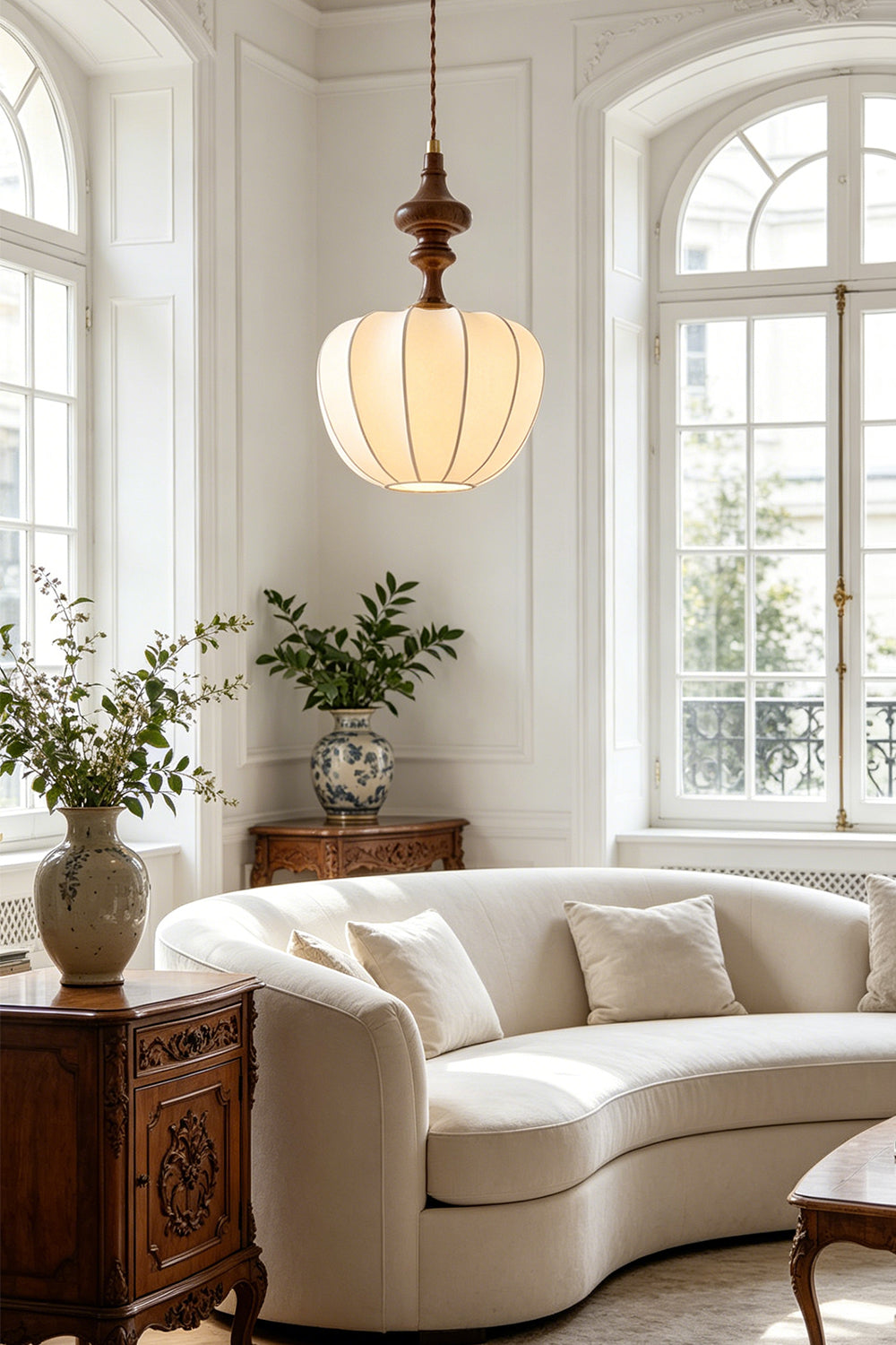 Baird Mid-Century Silk Pendant Light
