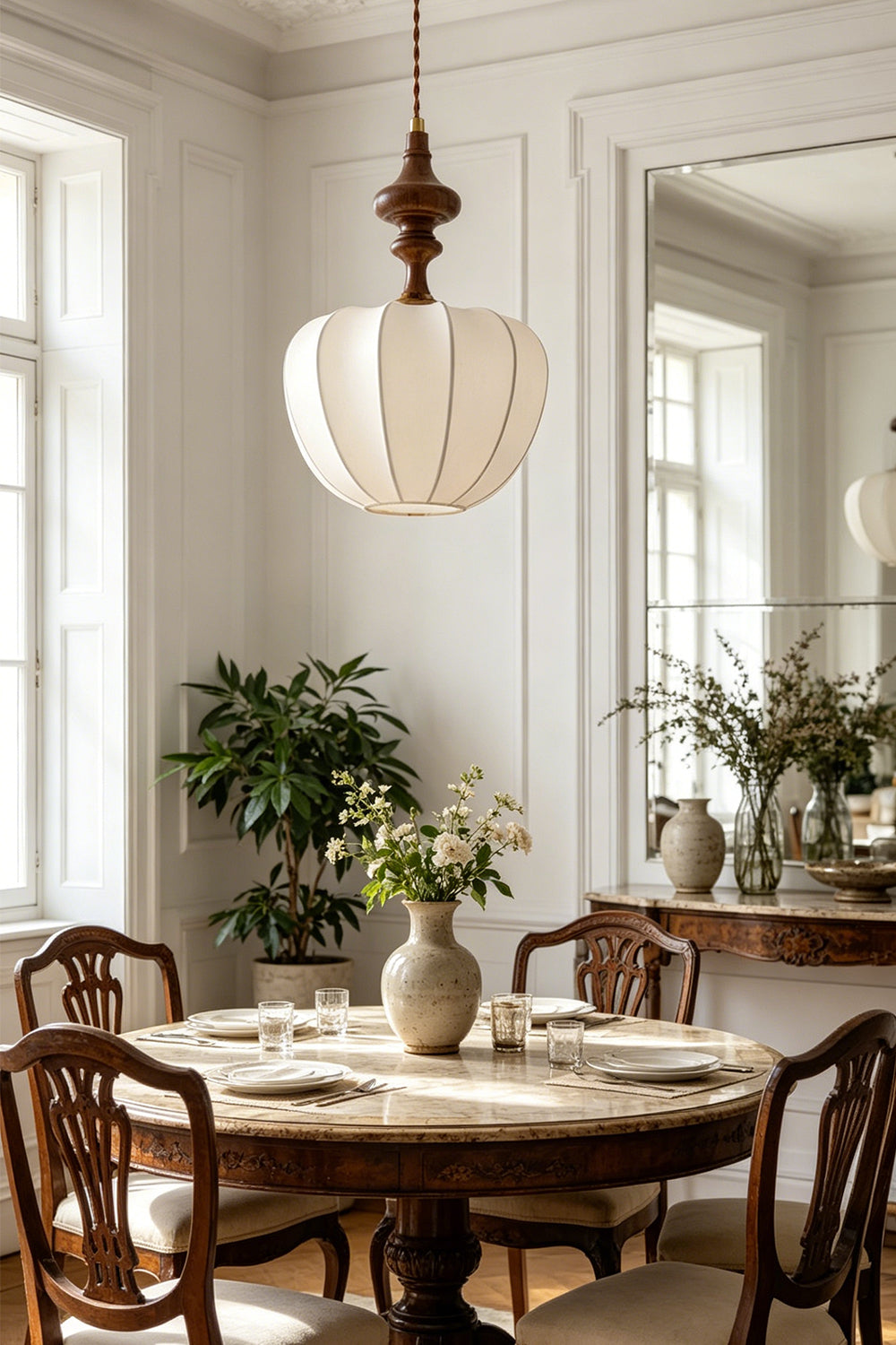 Baird Mid-Century Silk Pendant Light