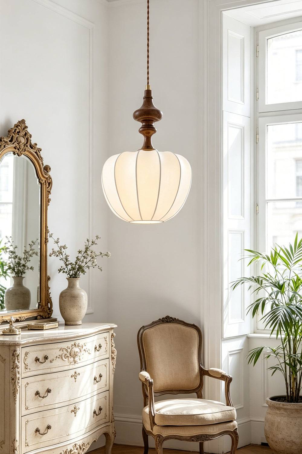 Baird Mid-Century Silk Pendant Light