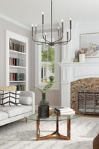 Black Iron Classic Candle Chandelier