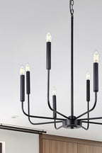 Black Iron Classic Candle Chandelier