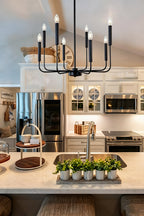 Black Iron Classic Candle Chandelier