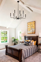 Black Iron Classic Candle Chandelier