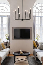 Black Iron Classic Candle Chandelier