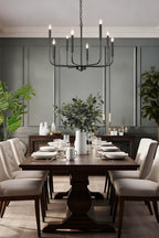 Black Iron Classic Candle Chandelier