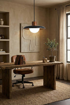 Black Travertine Dome Pendant Light
