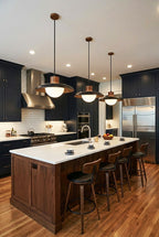 Black Travertine Dome Pendant Light