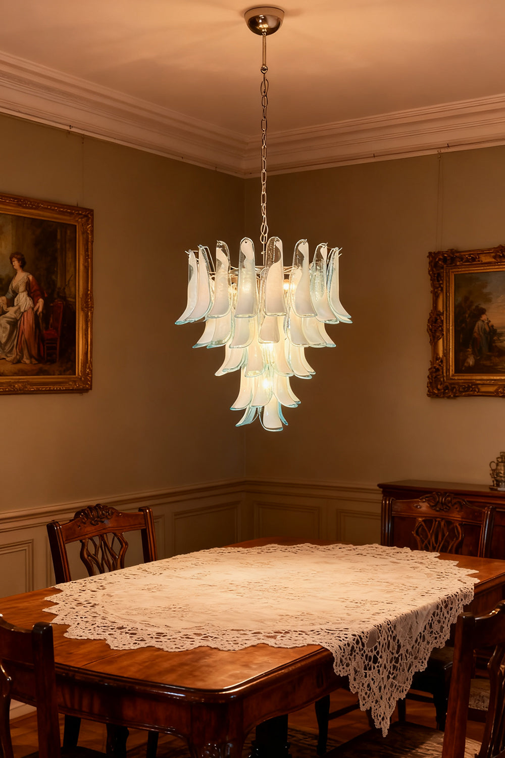 Blue Art Petal Chandelier