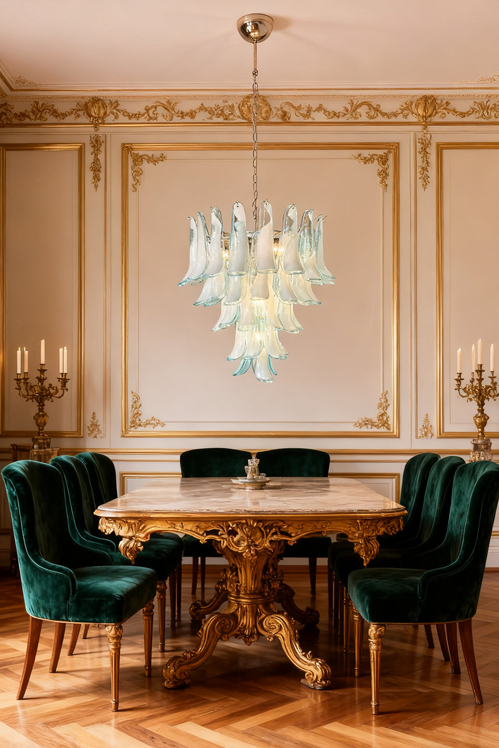 Blue Art Petal Chandelier