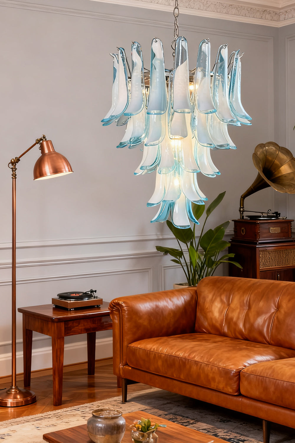 Blue Art Petal Chandelier