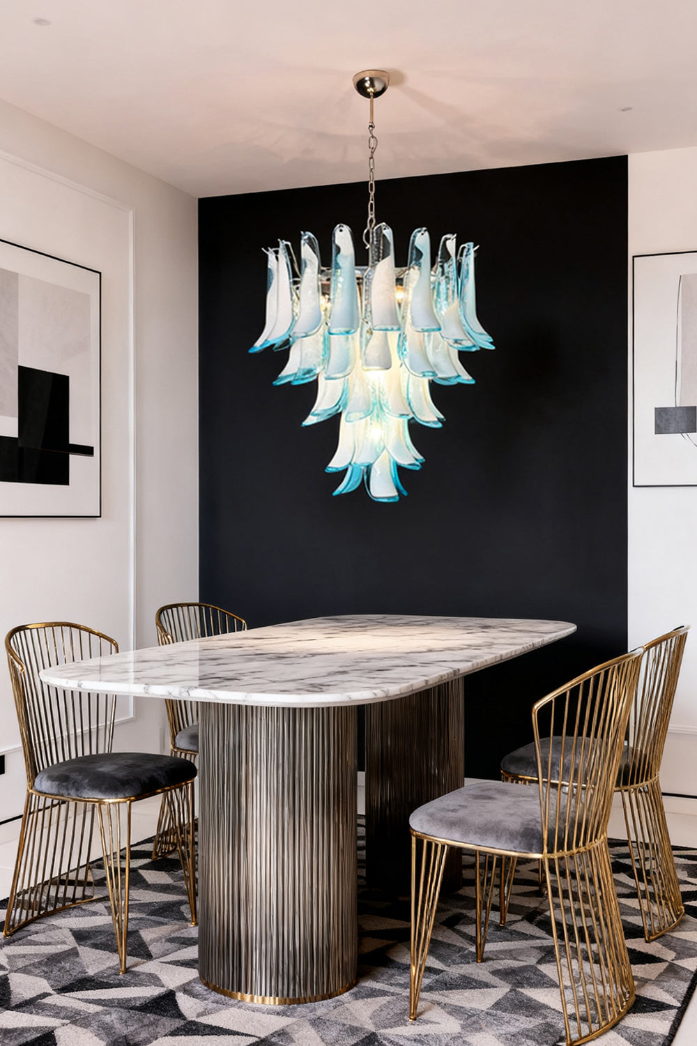 Blue Art Petal Chandelier