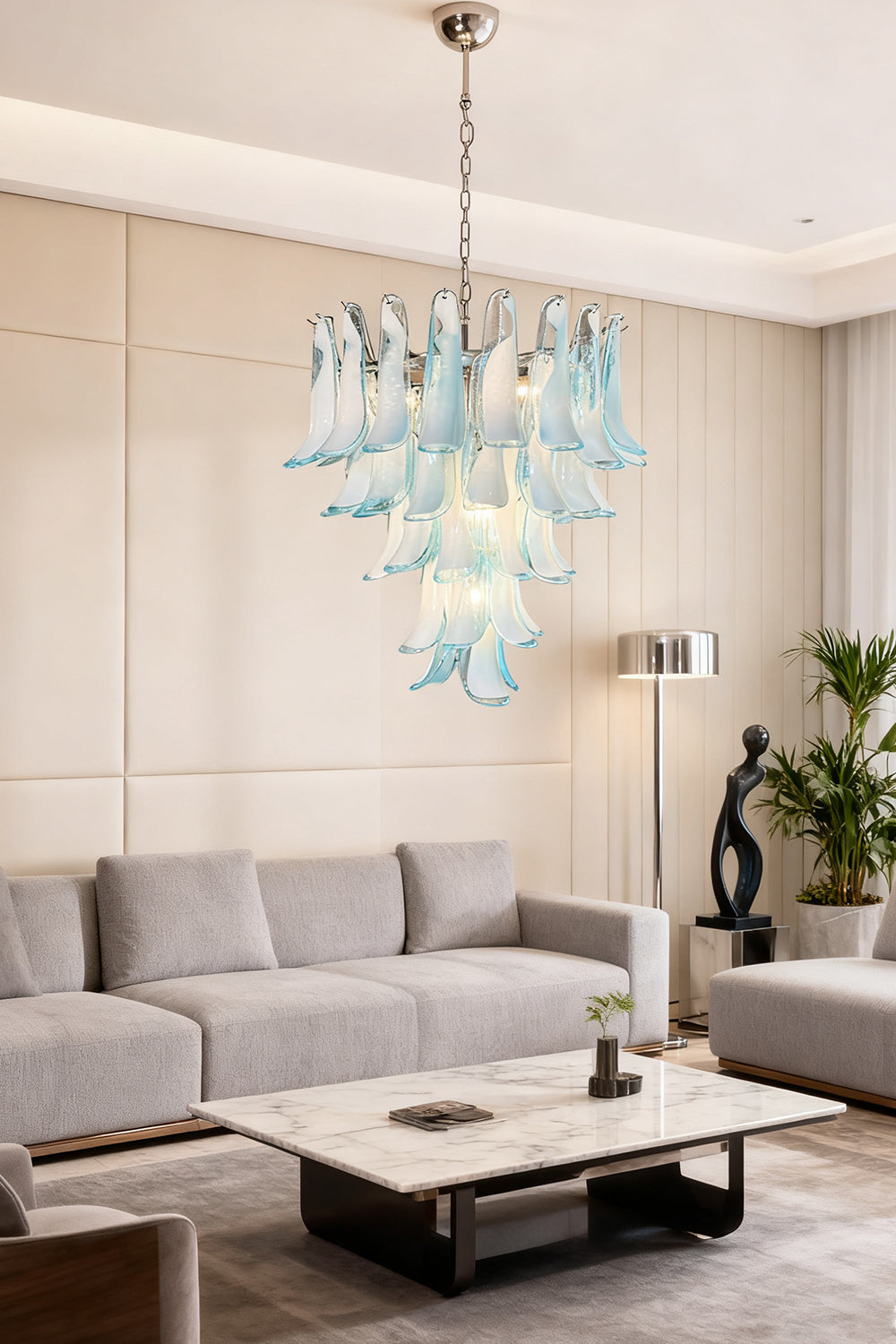 Blue Art Petal Chandelier