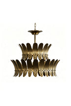 Brass Feather Tiered Chandelier