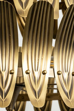 Brass Feather Tiered Chandelier