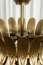 Brass Feather Tiered Chandelier