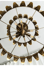 Brass Feather Tiered Chandelier