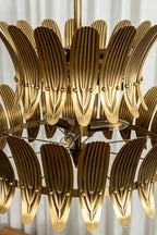 Brass Feather Tiered Chandelier