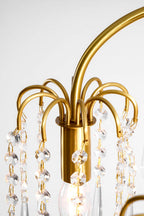 Brass Halo Arched-Arm Crystal Chandelier
