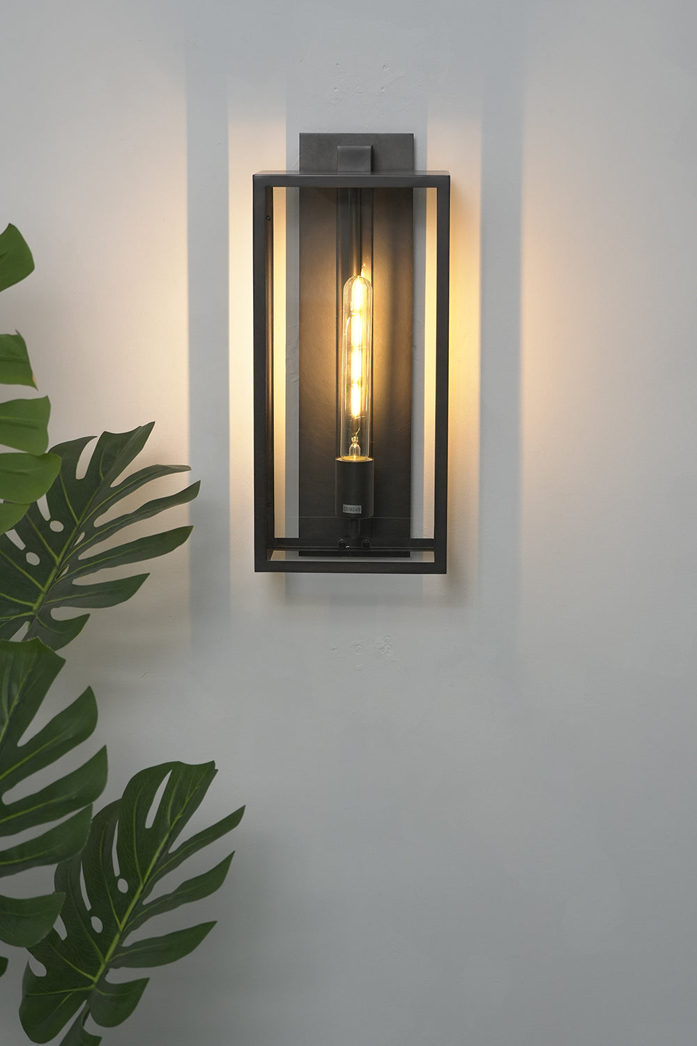 Brass Box Outdoor Wall Light