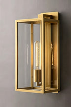 Brass Box Outdoor Wall Light