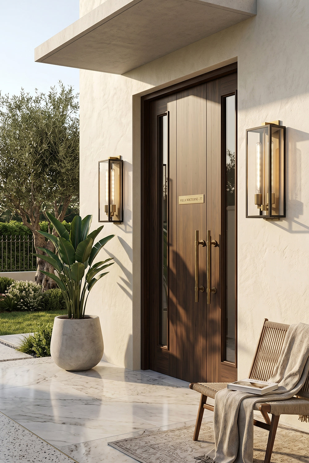 Brass Box Outdoor Wall Light