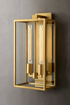 Brass Box Outdoor Wall Light