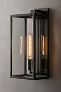 Brass Box Outdoor Wall Light