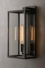 Brass Box Outdoor Wall Light