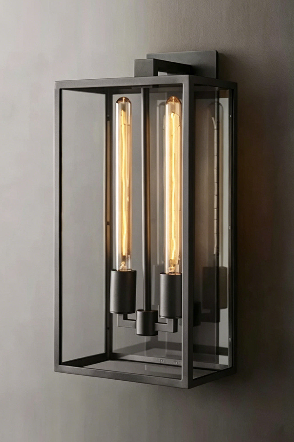 Brass Box Outdoor Wall Light