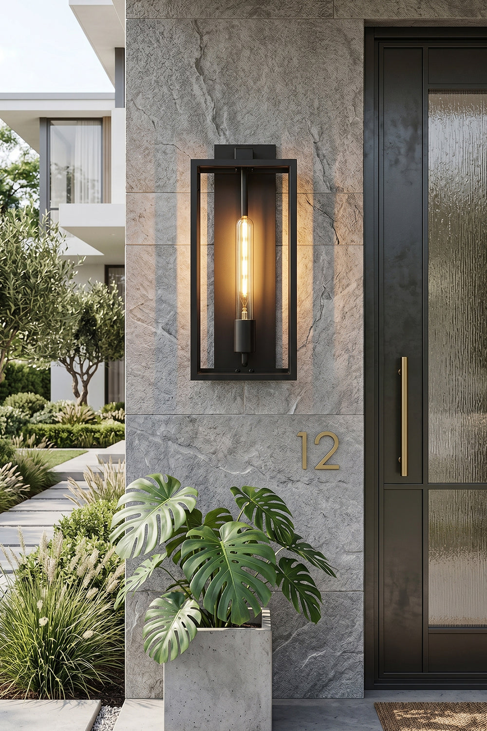 Brass Box Outdoor Wall Light