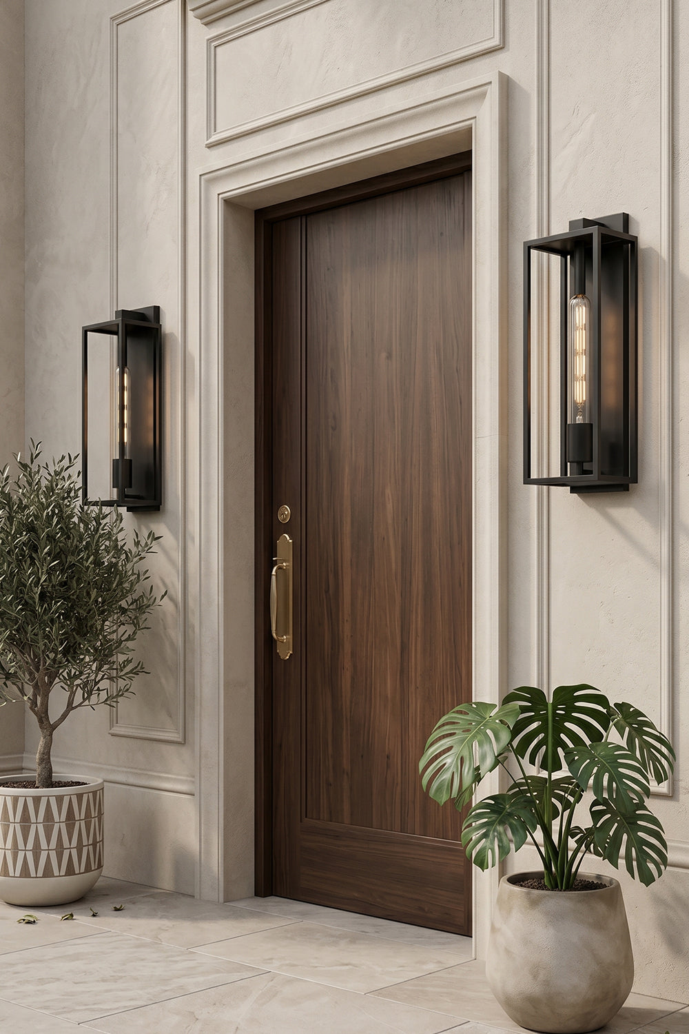 Brass Box Outdoor Wall Light