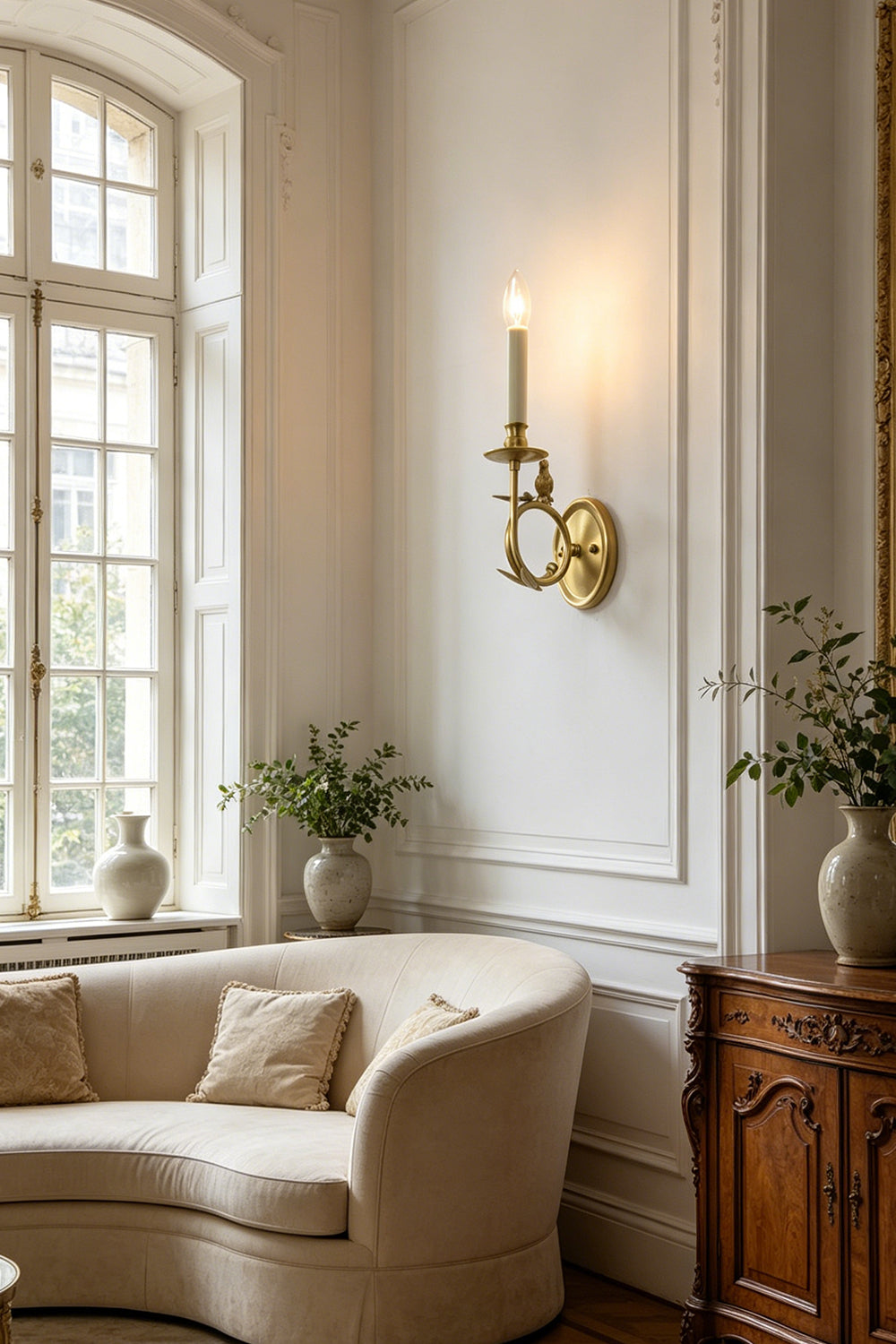 Brass Perched Bird Wall Light