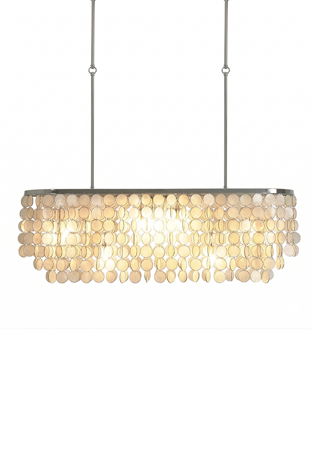 Capiz Shell Elongated  Chandelier