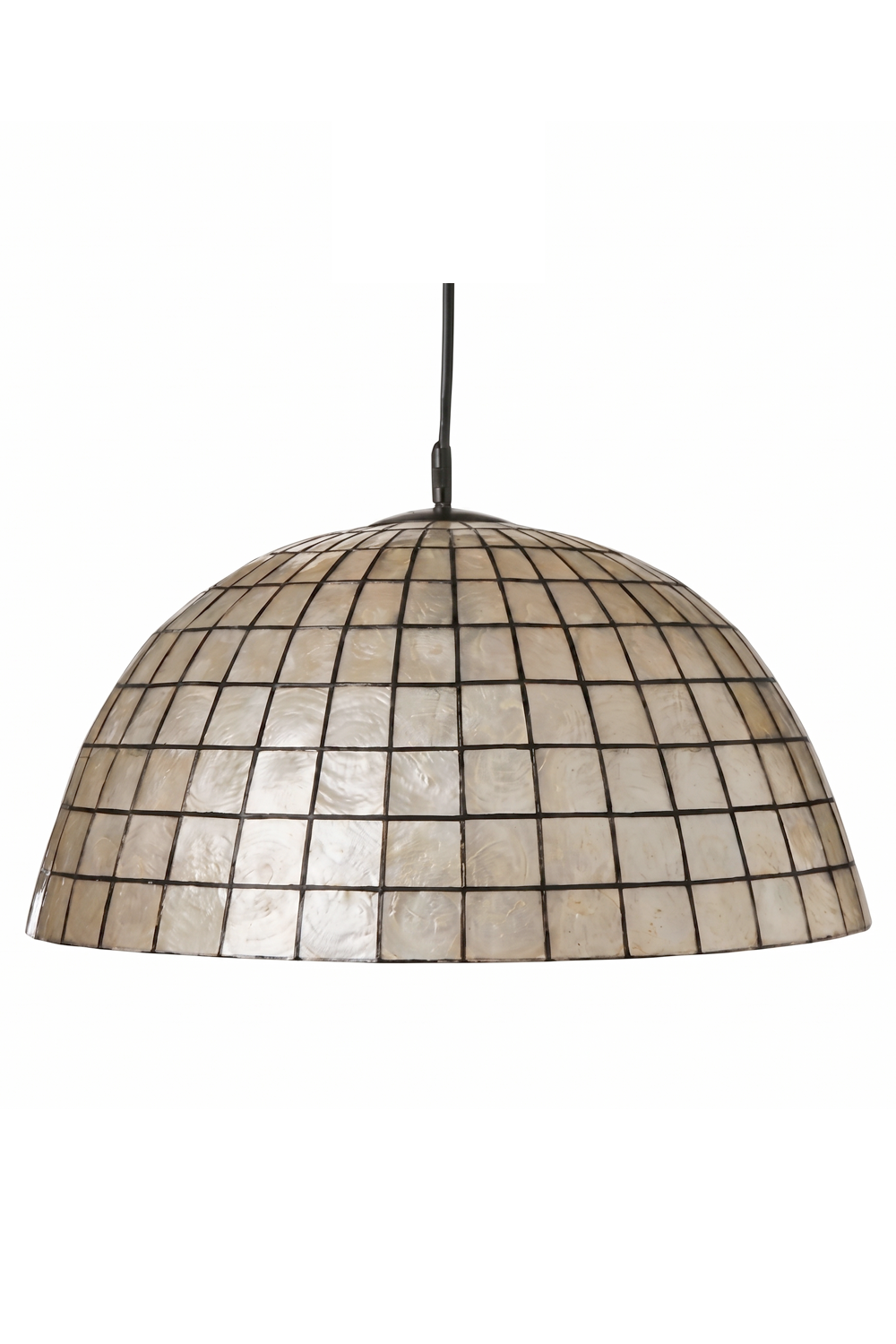 Capiz Shell Grid Dome Pendant Light