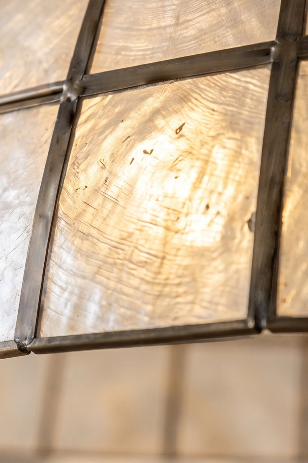 Capiz Shell Grid Dome Pendant Light