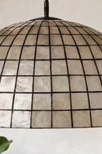 Capiz Shell Grid Dome Pendant Light