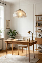 Capiz Shell Grid Dome Pendant Light