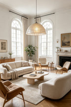 Capiz Shell Grid Dome Pendant Light