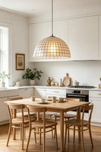 Capiz Shell Grid Dome Pendant Light