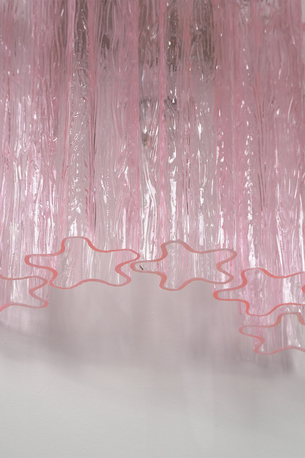 Cascading Prism Pink Glass Wall Ligh