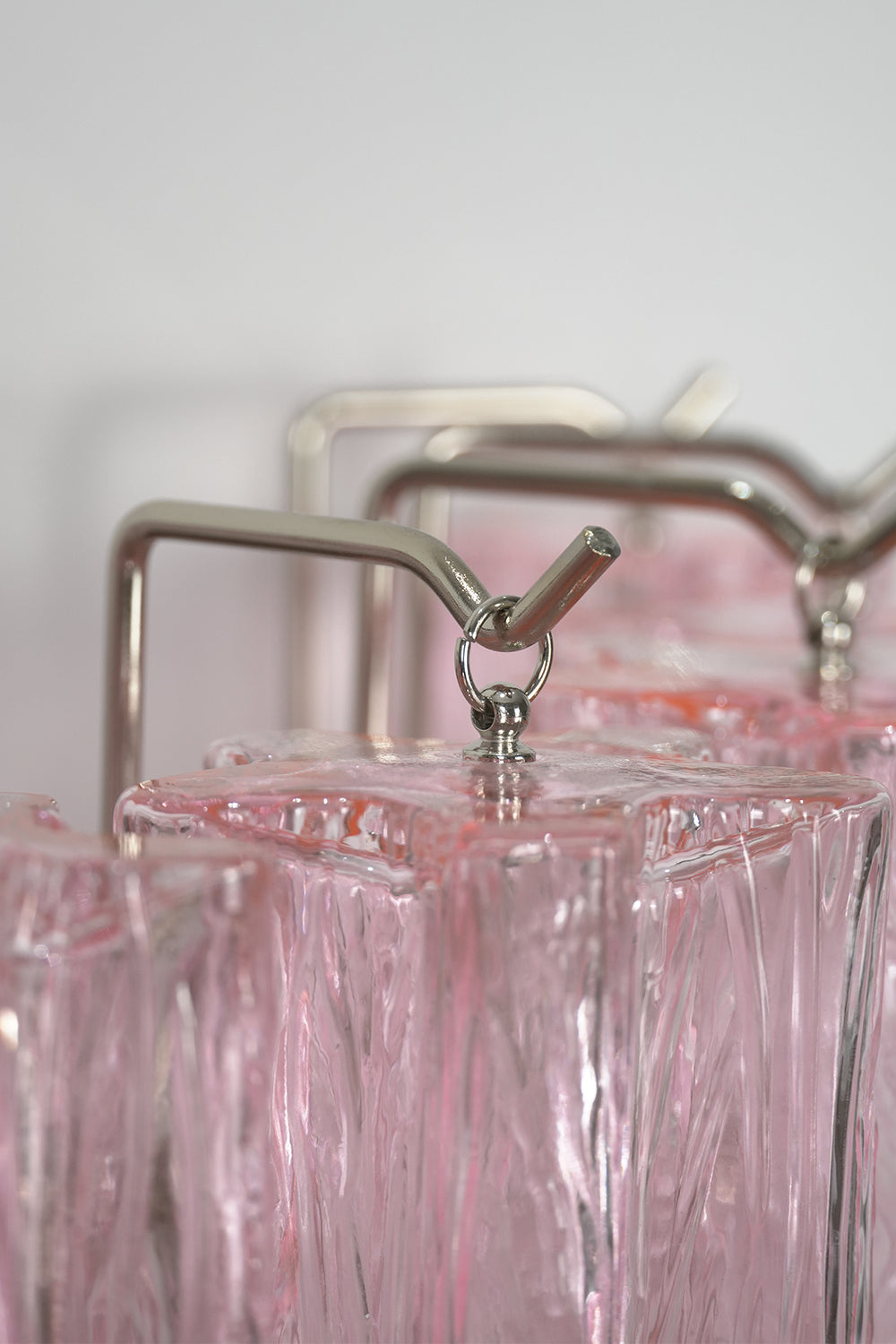Cascading Prism Pink Glass Wall Ligh