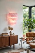 Cascading Prism Pink Glass Wall Ligh