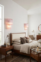 Cascading Prism Pink Glass Wall Ligh