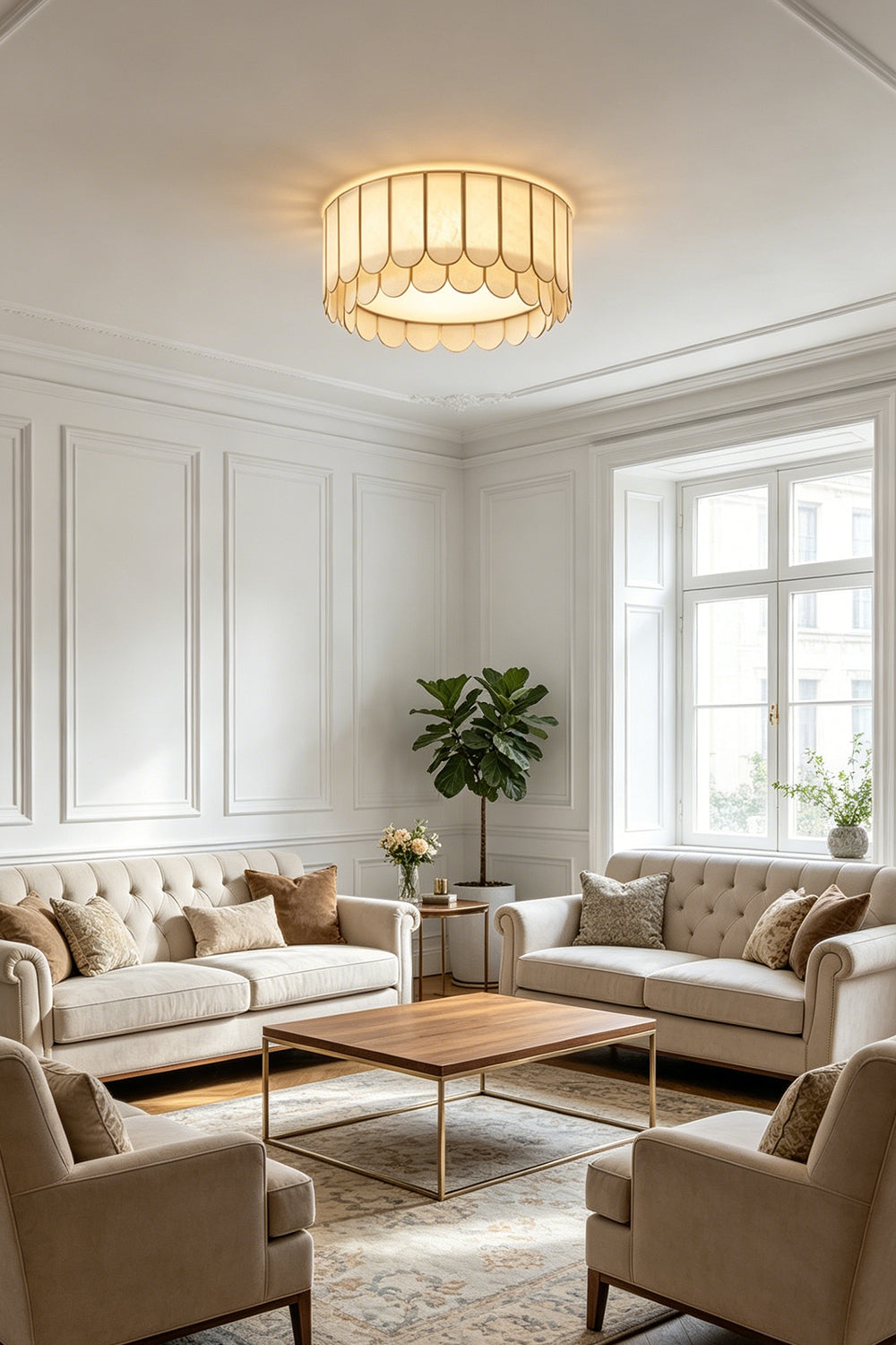 Ceiling Luxury Shell Ceiling Light