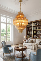 Celestial Glass Cascade Chandelier