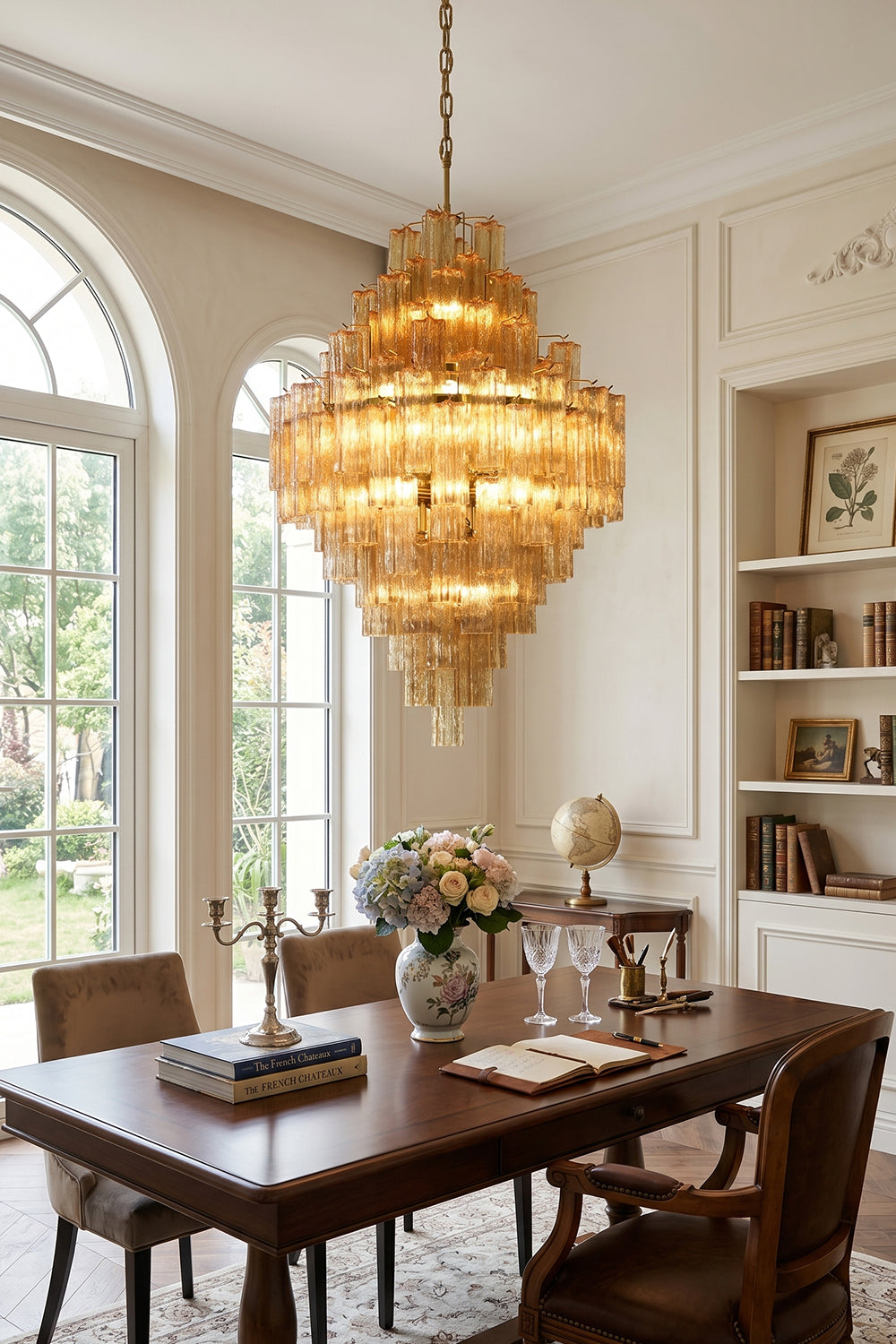 Celestial Glass Cascade Chandelier